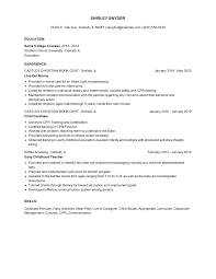 Live Out Nanny Resume Examples And Tips Zippia