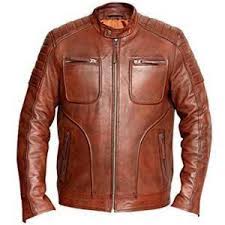Jemison Leather Handmade Lambskin Stylish Men Brown Jacket Brown Leather Motorcycle Jacket Man Cafe Distressed Leather Jacket