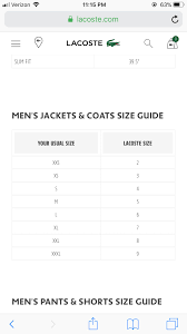 Polo size guide for men. Lacoste Size Chart Free Shipping Off72 Id 11