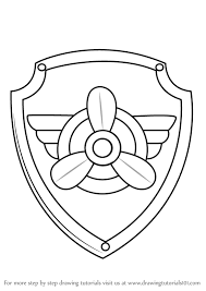 How To Draw Skye Badge From Paw Patrol Drawingtutorials101 Com Paw Patrol Paw Patrol Badge Skye Paw Patrol