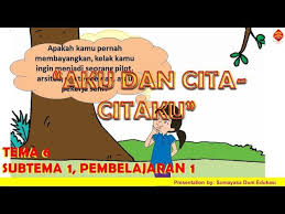 Pembelajaran Tematik Kelas 4 Sd Tema 6 Subtema 1 Aku Dan Cita Citaku Youtube