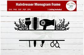 Floral Hairdresser Monogram Frame Graphic By Redearth And Gumtrees Creative Fabrica