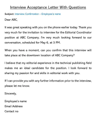 Is a cover letter necessary for a resume at an interview?. How To Accept An Interview Invitation Sample Emails