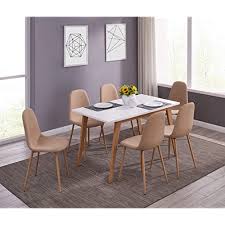 Afastores.com has been visited by 10k+ users in the past month Buy Ids Online Scandinavian Style Mdf Dining Table Set 7 Pieces Beige Online In Indonesia B07hxb3vxx