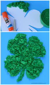 Crepe Paper St Patrick S Day Kid Craft St Patricks Day Crafts For Kids St Patrick S Day Crafts St Patricks Crafts