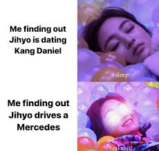 Kang Daniel is actually using Jihyo to get her car to impress Toto Wolff so  he can replace Valtteri Bottas in the Mercedes F1 team : r/twicememes