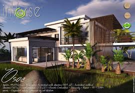 The modern house meets the growing demand for exceptional living spaces. Second Life Marketplace Inverse Mesh Osoe Full Furnished Modern House Villa Hi Definition