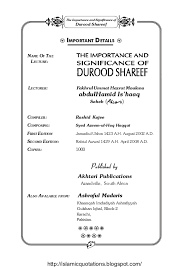 0 ratings0% found this document useful (0 votes). The Importance And Significance Of Durood Shareef By Hazrat Moulana A
