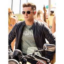Start my baywatch transformation now. Baywatch Zac Efron Matt Brody Black Leather Jacket