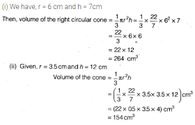 I was planning to subtract the volume of the small cone (the part that was extended) from the overall cone.and i was going to do pythagorean theorem to find the height. Find The Volume Of The Right Circular Cone With Radius 6 Cm Height 7 Cm Cbse Class 9 Maths Learn Cbse Forum