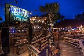 Wahoo fish hand sculptured from florida palm tree frond painted beach art decor. Wahoos Fish House Seafood Restaurant In Murrells Inlet Sc