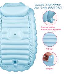 Alternatively, you can also use toddler bathtub seat called bathtub ring. Buy Portable Inflatable Baby Bathtub For Infants Cute Bath Tubs For Babies Toddler Bath Seat For Tub Sit Up Newborn Essentials Blue Online In Turkey B091b355q4