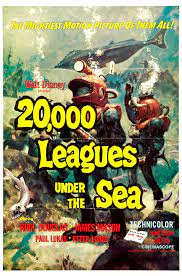 A ship sent to investigate a wave of mysterious sinkings encounters the advanced submarine, the nautilus, commanded by captain nemo. 20 000 Leagues Under The Sea Movie Promo Poster B Kirk Douglas James Mason Entertainment Memorabilia Reproductions
