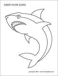 Simple sharks coloring page for kids. Shark Free Printable Templates Coloring Pages Firstpalette Com