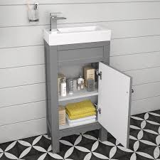 Nice Little Free Standing Vanity Works Well In Even The Tiniest Space Small Toilet Room Cloakroom Vanity Unit Small Bathroom Sink Vanity