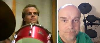Once a drummer, always a drummer. Me in 1989 and now. Grew long hair and  even dyed it as I was growing bald (just like all of my uncles). Then I  turned