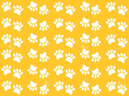 White Paw Prints Pattern On A Yellow Background Paw Print Background Print Patterns Yellow Background