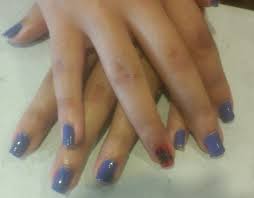 Anime Naruto Inspired Nail Art Indigo Colored Nails To Match Itachi S With His Ring Color And Symbol On The Right Finger Nail Art Itachi Nails