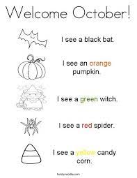 What are the days celebrated in october? Welcome October Coloring Page Halloween Preschool Halloween Coloring Pages Halloween Coloring
