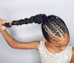 Feed In Braids With Beads Ponytail End Natural Hair Styles Braided Ponytail Hairstyles Hair Styles