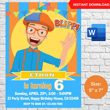 Beautiful themed chip bag templates. Blippi Birthday Invitation Template Printable