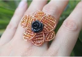 Repeat with the second wire. Wire Beaded Rose Ring A Ring Jewelry Making And Wirework On Cut Out Keep