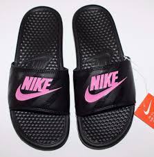 Black And Rose Gold Nike Slides Nike Women S Benassi Jdi Slide Sandals Black Vivid Pink 343881 Nike Slides With Images Nike Women Nike Free Shoes Nike Running Shoes Women