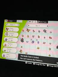 A new feature within the pokémon boxes is the new battle box. How Can I Unlock My Pokemon From The Battle Team I Ve Tried Hitting Deselect And This Is What It Tells Me Pokemonswordandshield