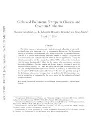 Pdf Gibbs And Boltzmann Entropy In Classical And Quantum Mechanics