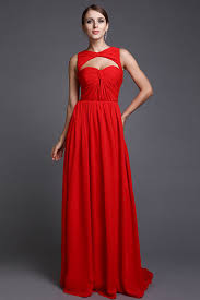 Rétro robe habillée col halter. Robe Rouge Longue Pour Gala En Mousseline Simple Persun Fr
