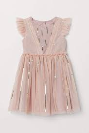 H M Tulle Dress With Sequins Pink Tulle Dress Girls Pink Dress First Birthday Dresses