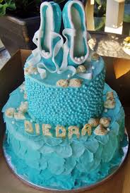 15th Birthday Cake Design For 15 Year Old Boy Ballet And Sea Shells On A 2 Tiered Birthday Cake For A 15 Year Old Could Be Modified By Changing Birthday Cake With Photo Birthday Cake Ballet Birthday Cakes