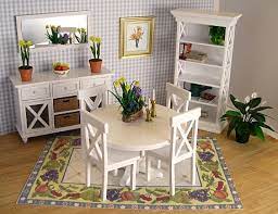 Dollhouse Dinning Room Set Miniature Dollhouse Furniture Minimalist Dining Room Dollhouse Dining Room