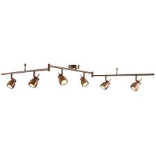Track lighting, adjustable industrial style wall light, ceiling light, vanity light. Jupiter 6 Flame Antique Copper Spotlight Bar Antique Copper Meinelampe