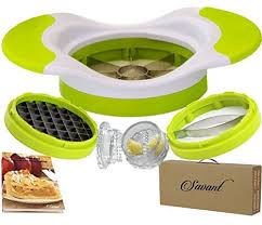 Easy Grip Apple Slicer Corer Mango And Potato Slicer For Home Made French Fries Complete Bundle With Garlic Crushe Potato Slicer French Fry Cutter Apple Slicer