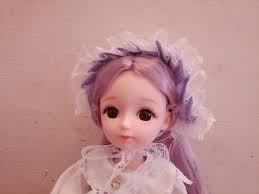 Full Set 1/6 multi-Jointed Mini Girl 30cm BJD Doll with Eyes Wigs Clothes  Dress