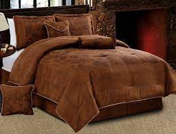 Bed and bath | home bedding, comforters, duvet covers & bedding sets. Buy Grand Linen 7 Piece Dark Brown Embossed Faux Suede Paisley Comforter Set Oversize 106 X 94 California King Size Bedding Online At Low Prices In India Amazon In