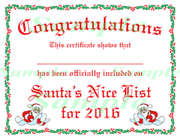 Impress your loved ones with a printable personalized nice list from santa claus! Free Printable Certificates From Santa Nice List Certificate Certificate Templates Free Printable Certificates