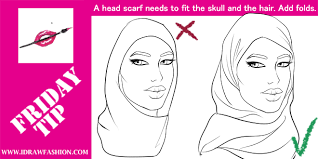 How To Draw A Head Scarf I Draw Fashion Scarf Drawing Sketches Fashion Sketches