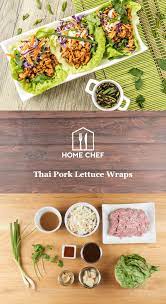 Create A Favorite Restaurant Treat Right At Home With These Savory And Sweet Thai Lettuce Wraps Start Pork Lettuce Wraps Homechef Recipes Hello Fresh Recipes