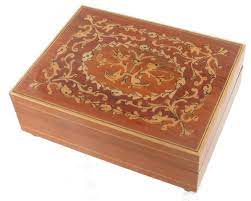Vintage reuge 72/4 music box early sn 6919 sonata #3 mozart pristine finish. Vintage Walnut Reuge Swiss Music Box Inlaid Wood Free Form Design Plays More Ebay
