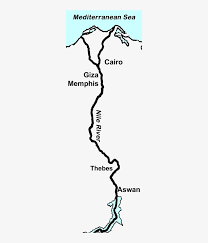 Ancient Egypt - Nile River Map Drawing - 300X877 Png Download - Pngkit