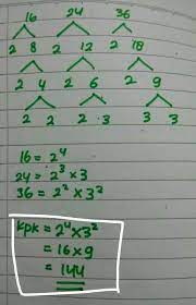 Sep 02, 2014 · faktorisasi prima dari 16 = 2⁴ 24 = 2³ x 3 36 = 2² x 3² fpb dari 16, 24, dan 36 adalah 2² = 4. Tentukan Fpb Dan Kpk Dari 16 24 Dan 36
