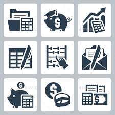 Budget And Accounting Icons Icon Set Vector Business Illustration Budgeting