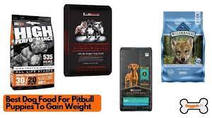 The best diet for pitbulls to gain muscle is one that is high in fat and protein with no unnecessary fillers or carbs. 4 Best Dog Food For Pitbull Puppies To Gain Weight Best Dog Food Pitbull Puppies Dog Food Recipes