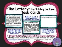 The Lottery By Shirley Jackson Task Cards With Editable Templates Task Cards Shirley Jackson Task Cards 9th Grade English