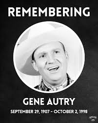 The Singing Cowboy," Gene Autry, died 26 years ago today, just three days  after his 91st birthday. 💔 📷: Silver Screen Collection/Getty Images