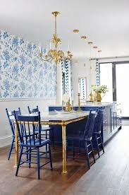 The floors and lower cabinets black, white above. Sarah Richardson S Royal Blue Gold And White Kitchen The Inspired Room