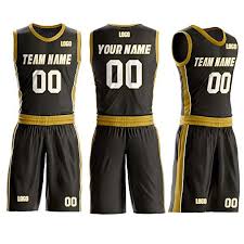 Basketball Jersey Design Black And Yellow Custom Brown And Gold Basketball Jersey Design Stitched Name And Numbers Classic And Breathable Custom Basketball Basketball Jersey Training Clothes