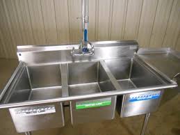 compartment sink w/ sprayer & dish shelf